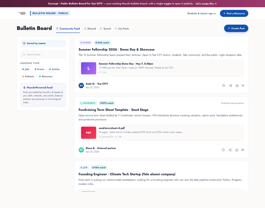 Tsai CITY Public Bulletin Board concept